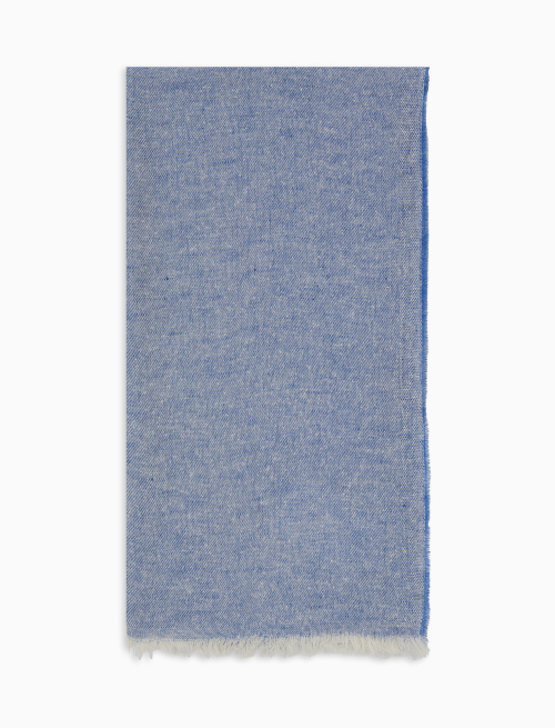 Sciarpa unisex seta e lino tinta unita blu - Sciarpe | Gallo 1927 - Official Online Shop