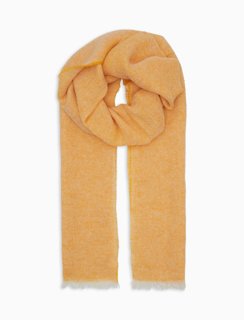 Sciarpa unisex seta e lino tinta unita giallo - Sciarpe | Gallo 1927 - Official Online Shop
