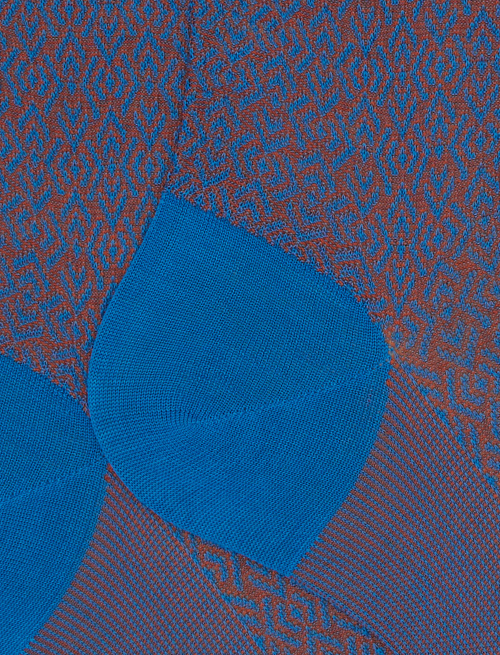 Men's light blue short cotton socks with geometric weave pattern - Short | Gallo 1927 - Official Online Shop
