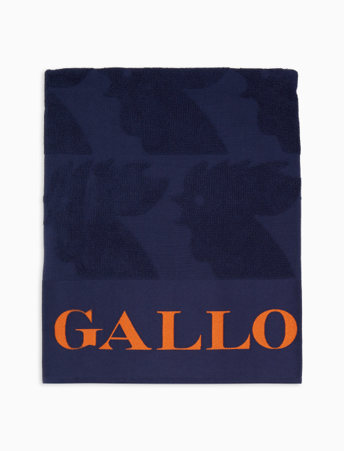 Unisex blue cotton beach towel with contrast Gallo lettering - Woman | Gallo 1927 - Official Online Shop
