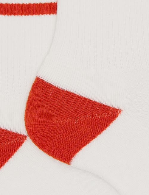 Unisex white short cotton terry socks with contrast Gallo 1927 lettering - Woman | Gallo 1927 - Official Online Shop