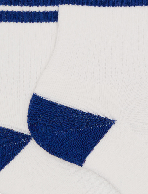 Calze corte unisex spugna di cotone bianco con scritta Gallo 1927 in contrasto di colore - Sport e Spugna | Gallo 1927 - Official Online Shop