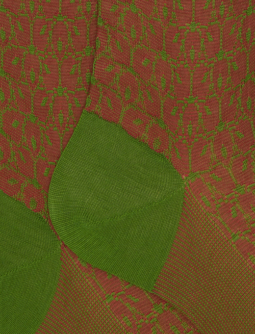 Men's green long cotton socks with flower petals pattern - The SS Edition | Gallo 1927 - Official Online Shop