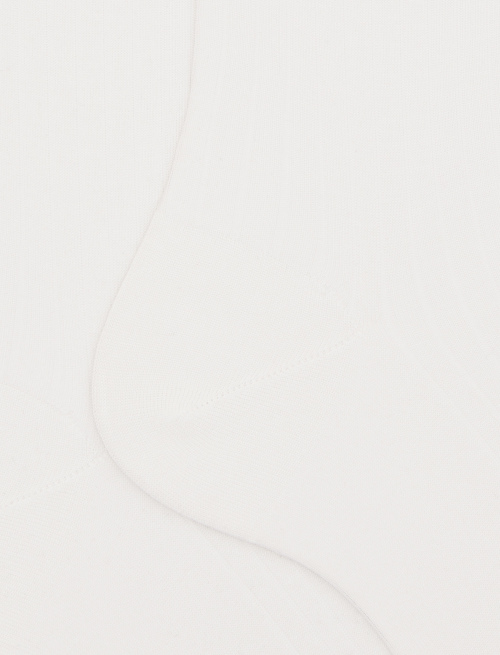 Men's white short cotton ribbed socks with solid color - Short | Gallo 1927 - Official Online Shop