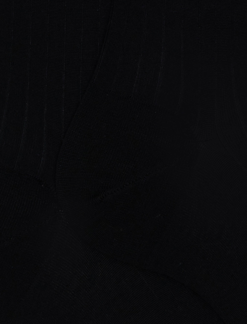 Men's black long cotton ribbed socks with solid color - Man | Gallo 1927 - Official Online Shop
