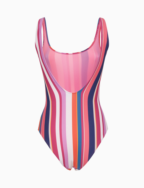Costume intero donna righe multicolor bianco - Beachwear | Gallo 1927 - Official Online Shop