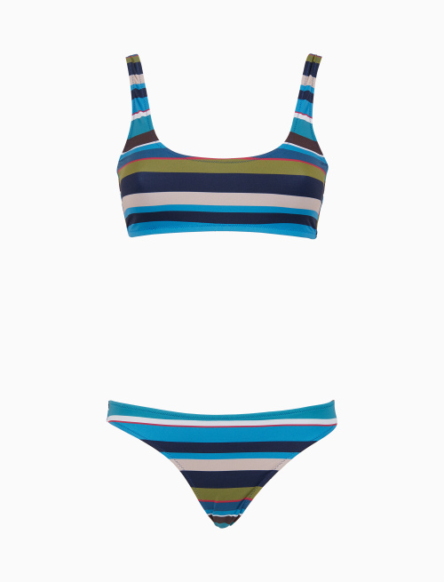Bikini bralette donna righe multicolor blu - Beachwear | Gallo 1927 - Official Online Shop