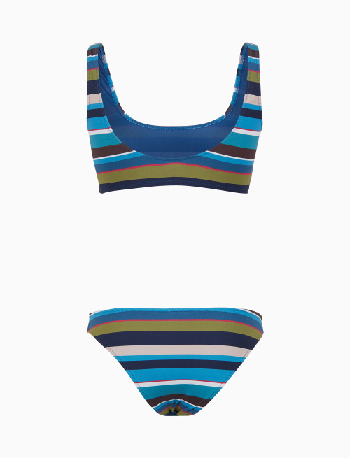 Bikini bralette donna righe multicolor blu - Beachwear | Gallo 1927 - Official Online Shop