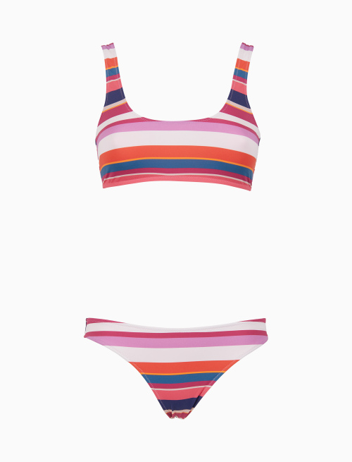 Bikini bralette donna righe multicolor bianco - Beachwear | Gallo 1927 - Official Online Shop