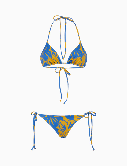 Bikini triangolo reversibile donna fantasia fiori giallo - Beachwear | Gallo 1927 - Official Online Shop