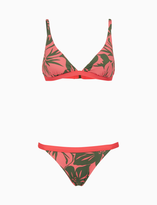Women's pink sail bikini with floral pattern - Woman | Gallo 1927 - Official Online Shop