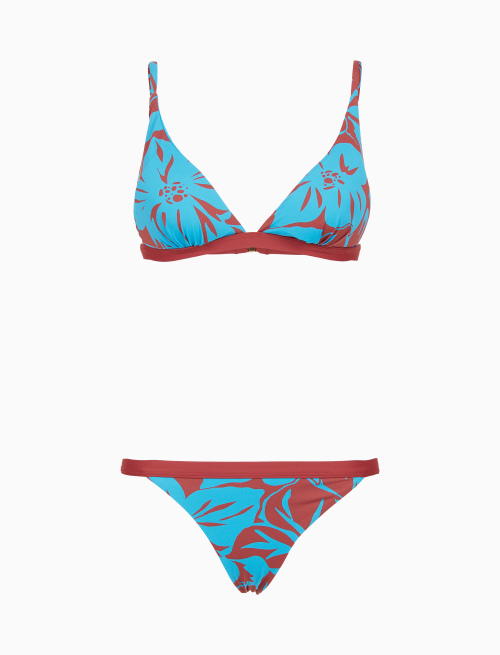 Women's light blue sail bikini with floral pattern - Woman | Gallo 1927 - Official Online Shop