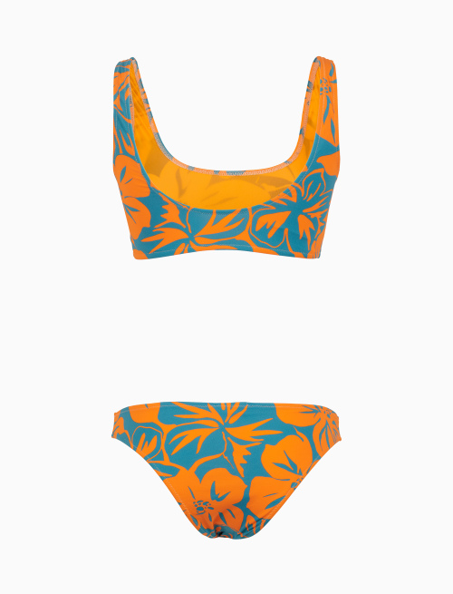 Bikini bralette donna fantasia fiori arancio - Beachwear | Gallo 1927 - Official Online Shop