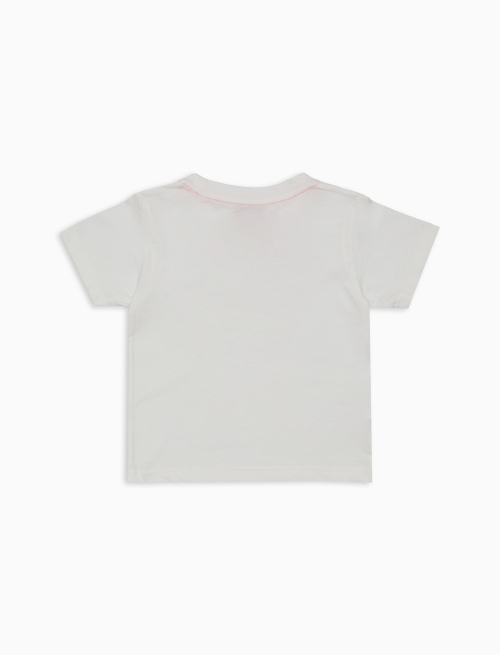 T-shirt girocollo bambino cotone tinta unita bianco con ricamo racchette - Abbigliamento Bambina | Gallo 1927 - Official Online Shop