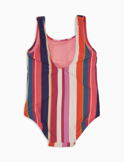 Costume intero bambina righe multicolor bianco - Beachwear | Gallo 1927 - Official Online Shop