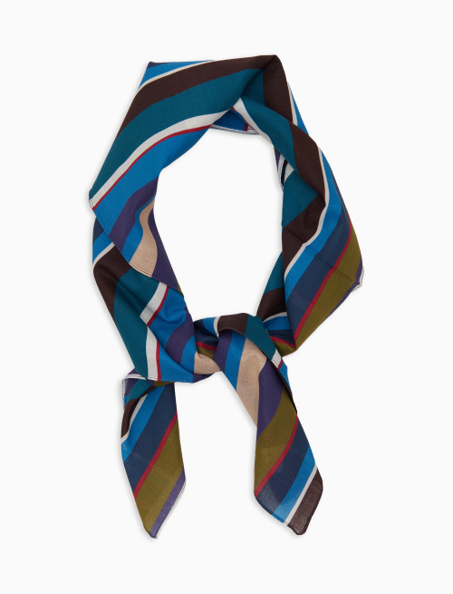 Bandana unisex cotone righe multicolor blu - Donna | Gallo 1927 - Official Online Shop