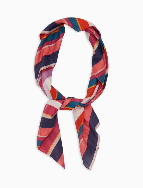 Bandana unisex cotone righe multicolor bianco - Donna | Gallo 1927 - Official Online Shop