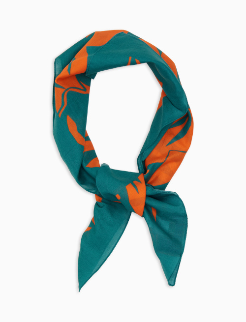Bandana unisex cotone fantasia fiori arancio - Donna | Gallo 1927 - Official Online Shop