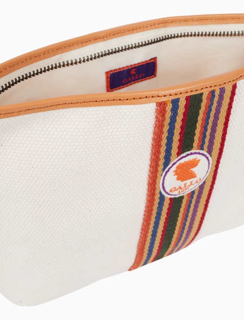Bustina piatta unisex in canvas di cotone tinta unita bianco - Donna | Gallo 1927 - Official Online Shop