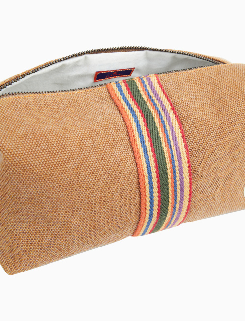 Beauty unisex in canvas di cotone beige tinta unita - Accessori | Gallo 1927 - Official Online Shop