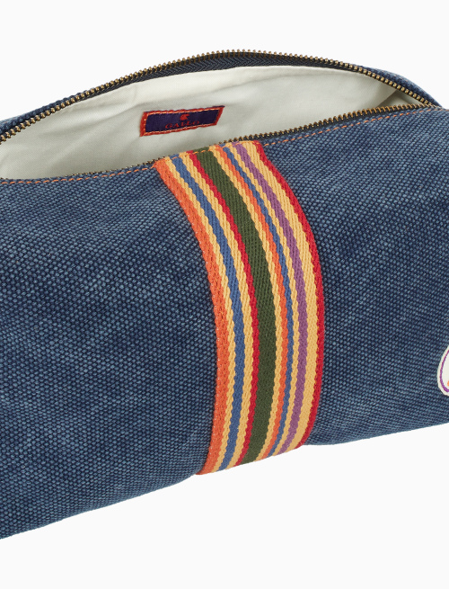 Beauty unisex in canvas di cotone tinta unita blu - Donna | Gallo 1927 - Official Online Shop