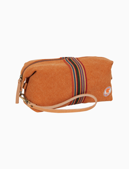 Beauty unisex in canvas di cotone tinta unita arancio - Donna | Gallo 1927 - Official Online Shop
