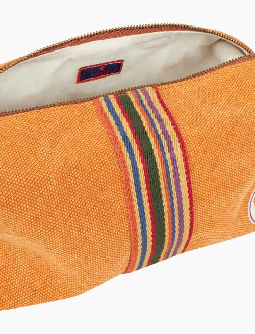 Beauty unisex in canvas di cotone tinta unita arancio - Donna | Gallo 1927 - Official Online Shop
