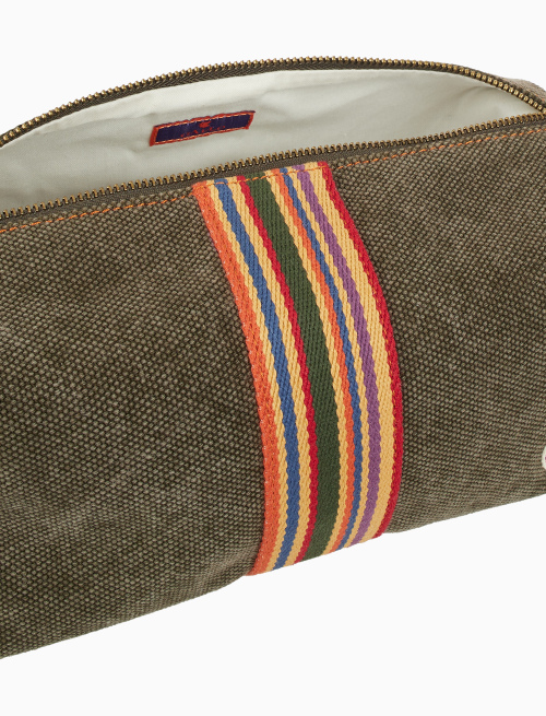 Beauty unisex in canvas di cotone verde tinta unita - Accessori | Gallo 1927 - Official Online Shop