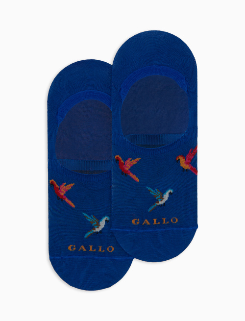 Soletta unisex cotone fantasia pappagalli blu - Solette | Gallo 1927 - Official Online Shop