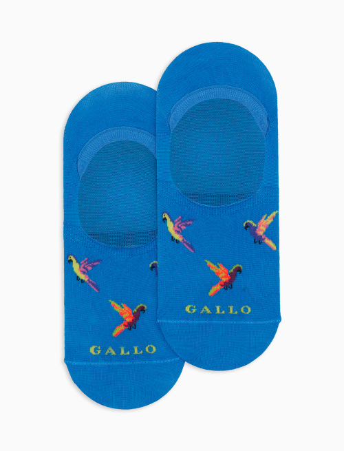 Soletta unisex cotone fantasia pappagalli azzurro - Solette | Gallo 1927 - Official Online Shop
