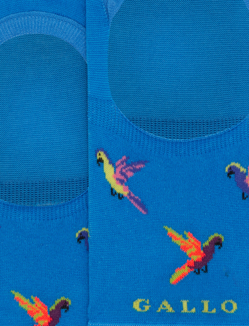Soletta unisex cotone fantasia pappagalli azzurro - Solette | Gallo 1927 - Official Online Shop
