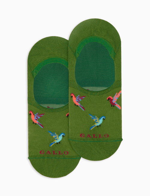 Soletta unisex cotone fantasia pappagalli verde - Solette | Gallo 1927 - Official Online Shop