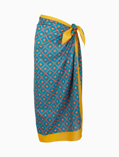 Pareo donna cotone fantasia rombi azzurro - Donna | Gallo 1927 - Official Online Shop