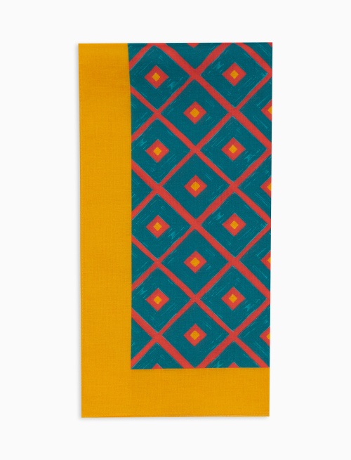 Bandana unisex cotone fantasia rombi azzurro - Donna | Gallo 1927 - Official Online Shop