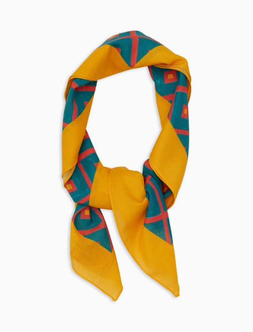 Bandana unisex cotone fantasia rombi azzurro - Donna | Gallo 1927 - Official Online Shop