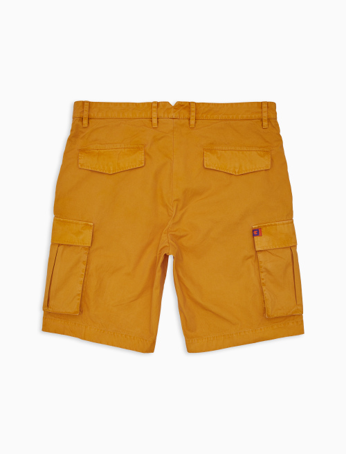 Bermuda cargo uomo cotone tinto capo tinta unita giallo - Shorts | Gallo 1927 - Official Online Shop
