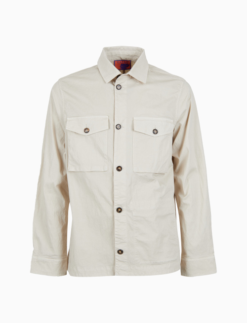 Overshirt unisex cotone tinto capo tinta unita beige - TEST | Gallo 1927 - Official Online Shop