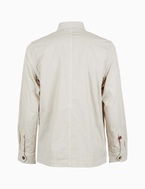 Overshirt unisex cotone tinto capo tinta unita beige - TEST | Gallo 1927 - Official Online Shop