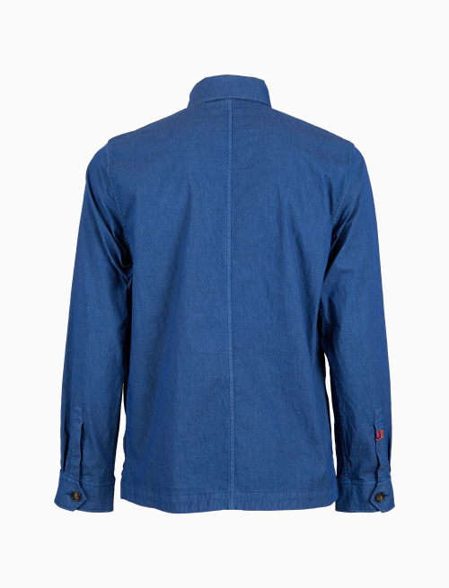 Overshirt unisex cotone tinto capo tinta unita blu - TEST | Gallo 1927 - Official Online Shop