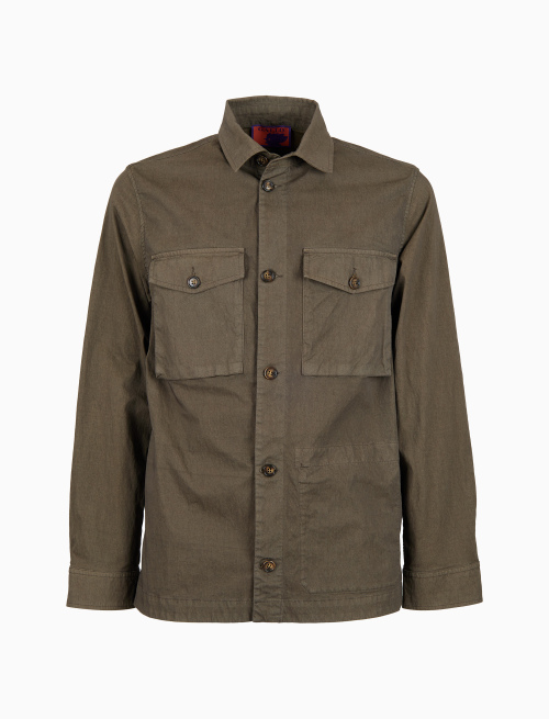 Overshirt unisex cotone tinto capo tinta unita verde - Giacche e gilet | Gallo 1927 - Official Online Shop