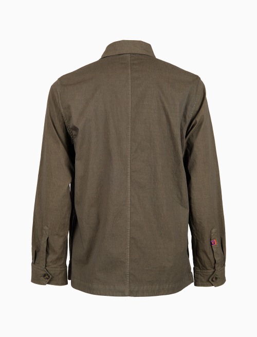 Overshirt unisex cotone tinto capo tinta unita verde - Giacche e gilet | Gallo 1927 - Official Online Shop