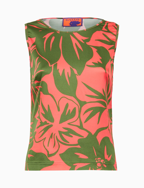 Women's pink sleeveless top with floral pattern - Clothing | Gallo 1927 - Official Online Shop