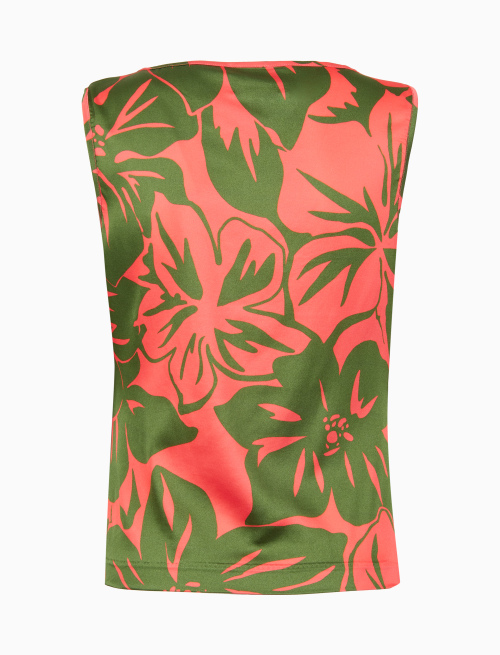 Women's pink sleeveless top with floral pattern - Clothing | Gallo 1927 - Official Online Shop