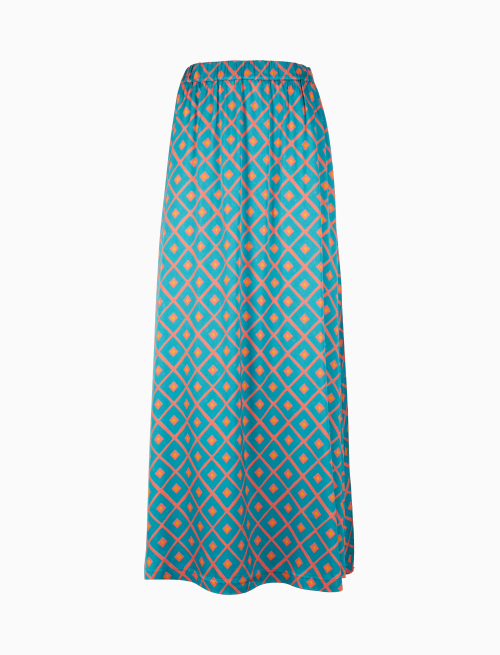 Women's light blue long skirt with argyle pattern - Clothing | Gallo 1927 - Official Online Shop