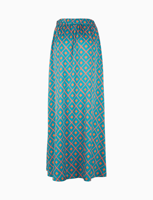 Women's light blue long skirt with argyle pattern - Clothing | Gallo 1927 - Official Online Shop
