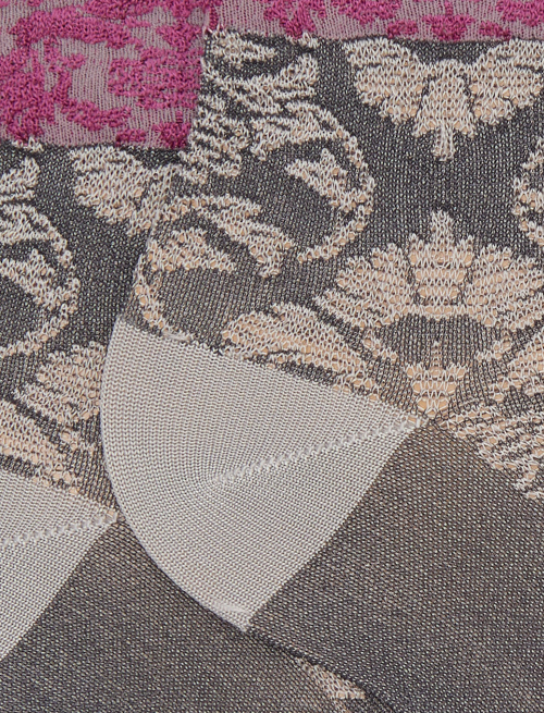 Women's gray ultra-short viscose socks with brocade pattern - Super short | Gallo 1927 - Official Online Shop