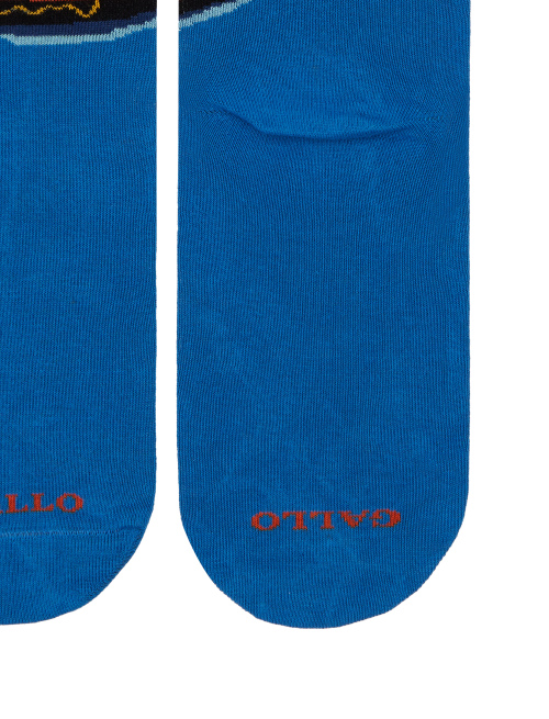 Women's short cotton socks, light blue with Ponte of Rialto in Venice pattern - Special Selection | Gallo 1927 - Official Online Shop