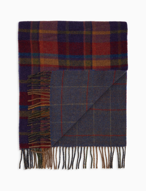 Sciarpa unisex double face lana viola fantasia geometrica - Accessori | Gallo 1927 - Official Online Shop