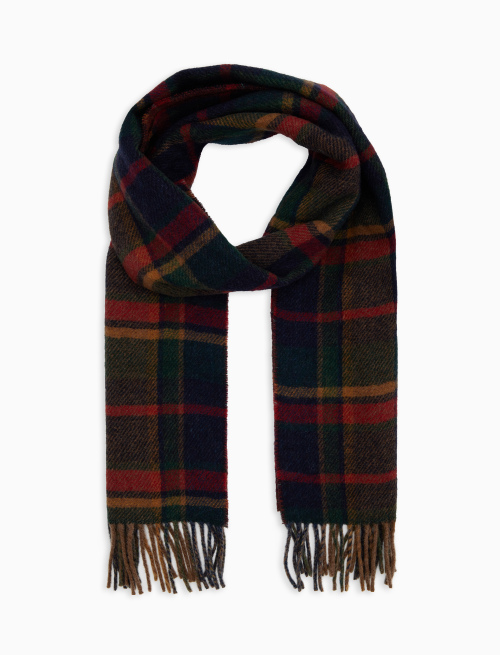Sciarpa unisex double face lana blu fantasia geometrica - Accessori | Gallo 1927 - Official Online Shop
