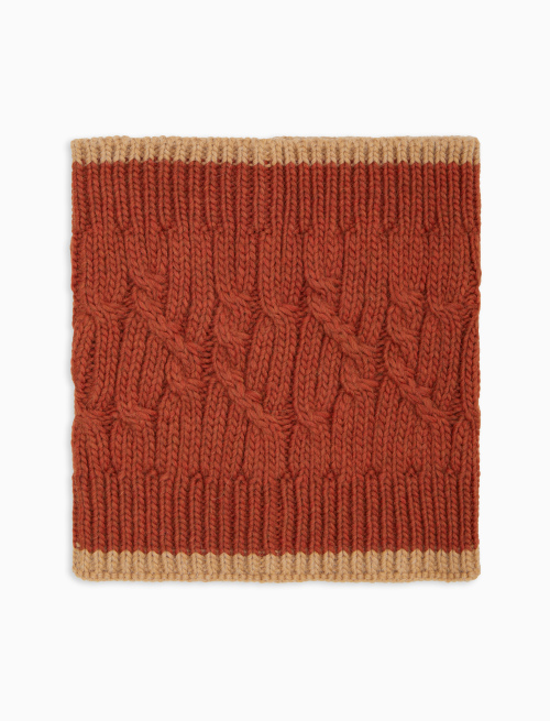 Scaldacollo unisex arancio motivo treccia tinta unita - Accessori | Gallo 1927 - Official Online Shop